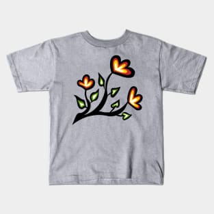 Four Directions Beadwork Flower Indigenous WAWEZHI CANADA Kids T-Shirt